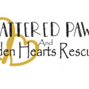 Tattered Paws and Golden Hearts Rescue Logo